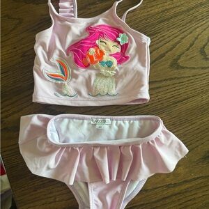 Flapdoodles Pink Mermaid Kids Swim Bikini